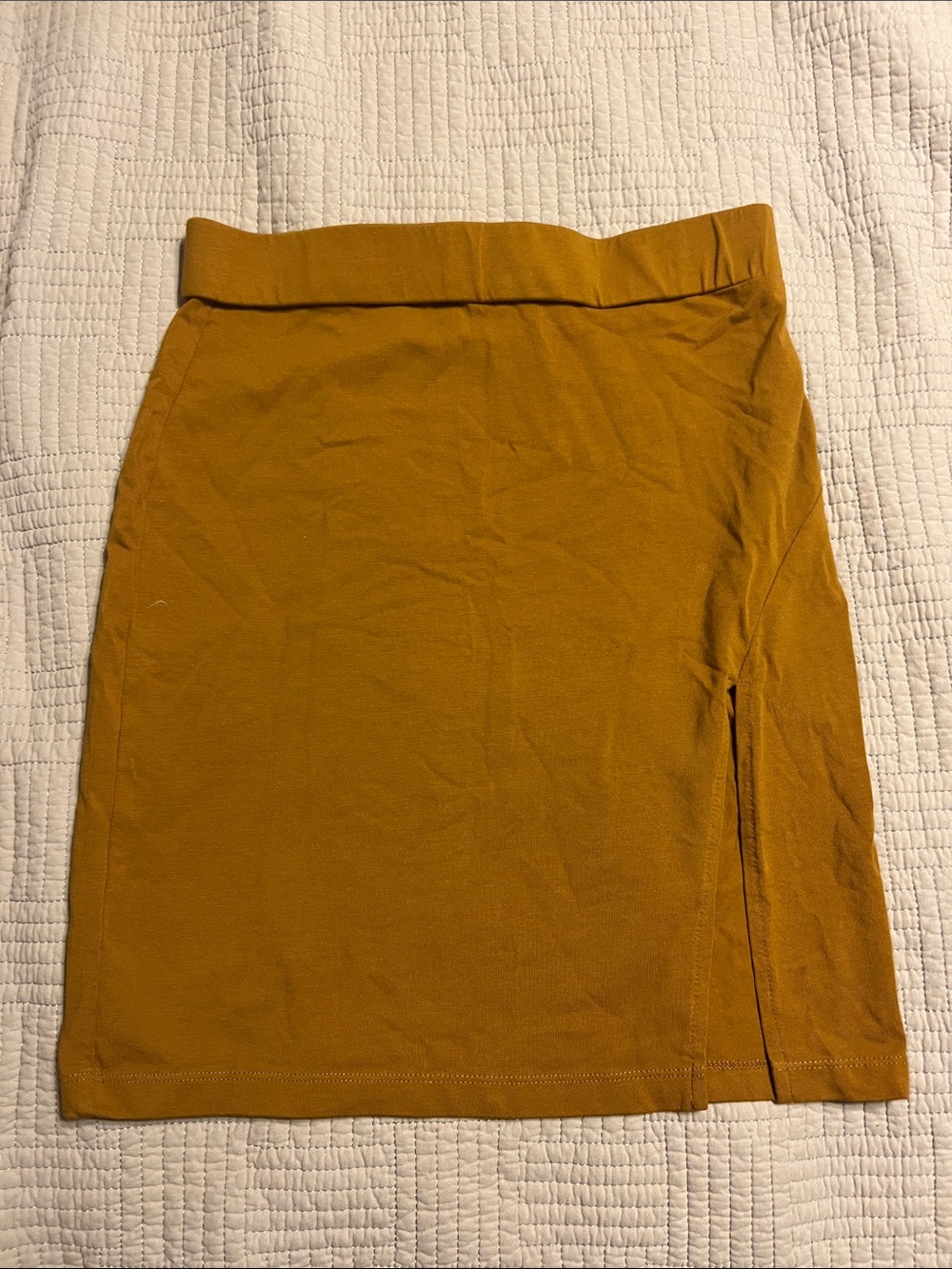 Forever 21 Mustard Pencil Skirt with Side Slit